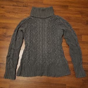 Banana Republic Grey Cableknit Turtleneck